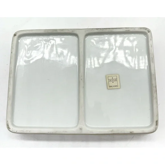 Vintage Mid Century Deck Holder Geometric Design Made in Japan Porcelain Cards